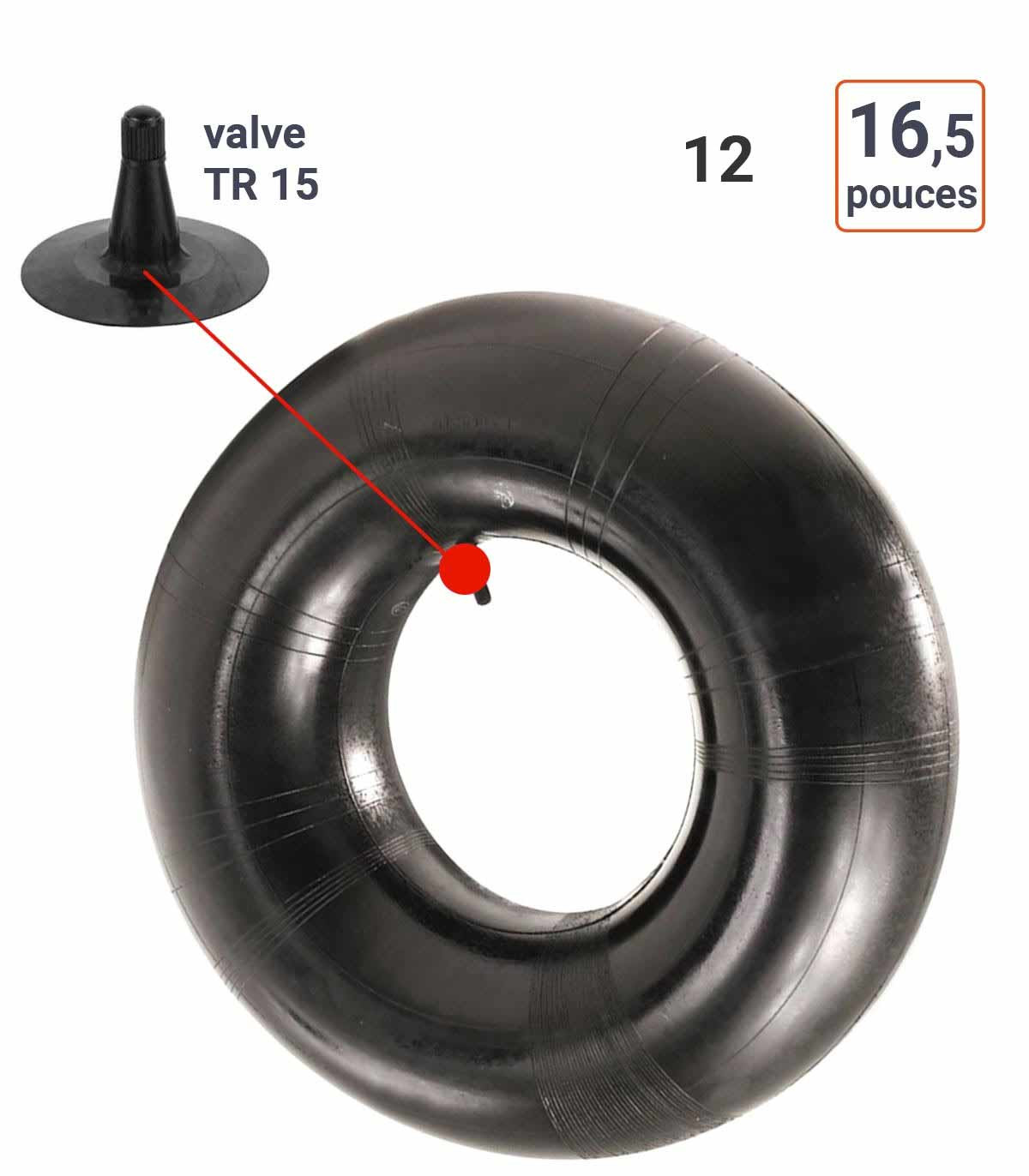 Chambre à Air 12-16.5 valve TR15