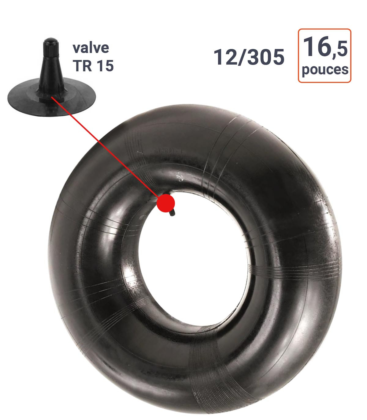 Chambre à Air 12/305-16,5 valve TR15