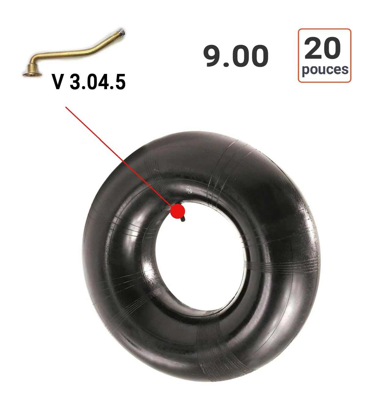 Chambre à air 9.00-20 valve V3
