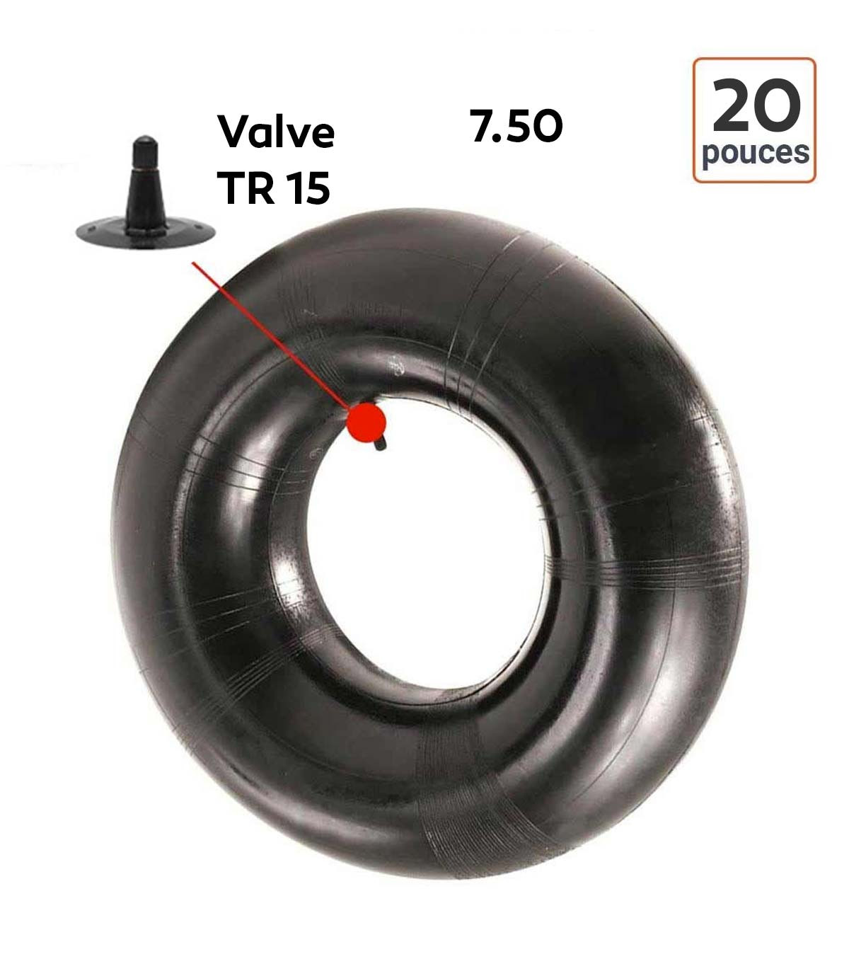 Chambre à Air 7.50-20 valve TR 15