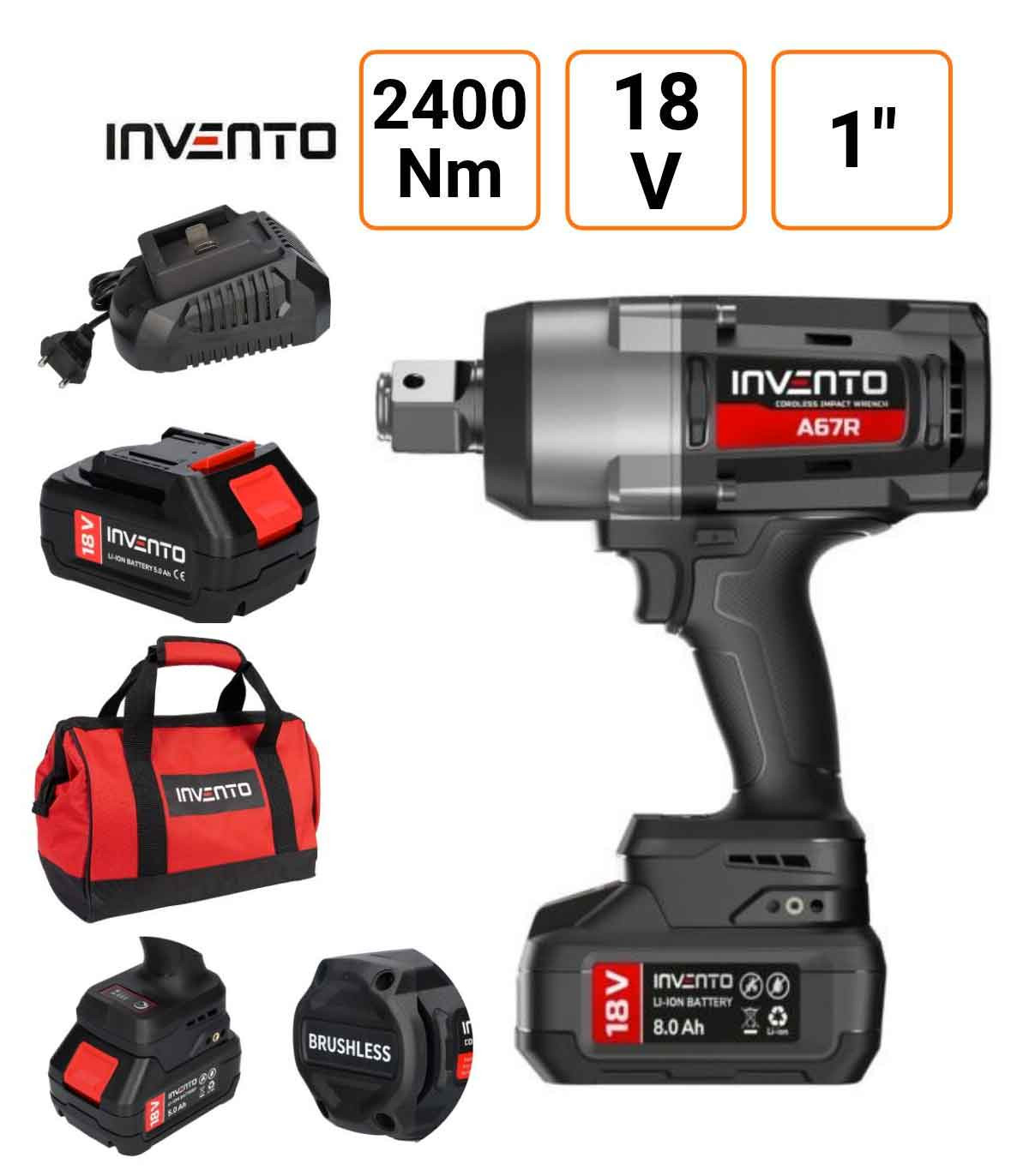 Clé à Chocs INVENTO 1 pouce 18V et 2400Nm Electro-portative