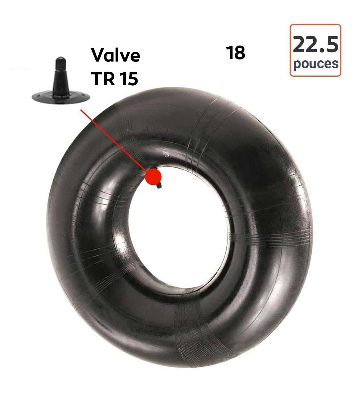 Chambre à Air 18-22,5 valve TR15