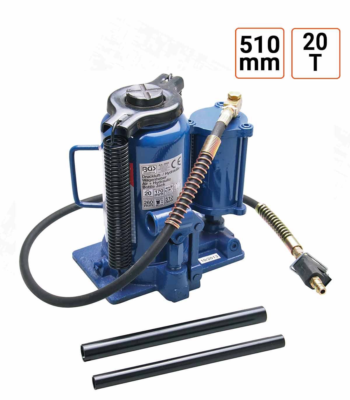 Cric bouteille hydrau-pneumatique 20 t