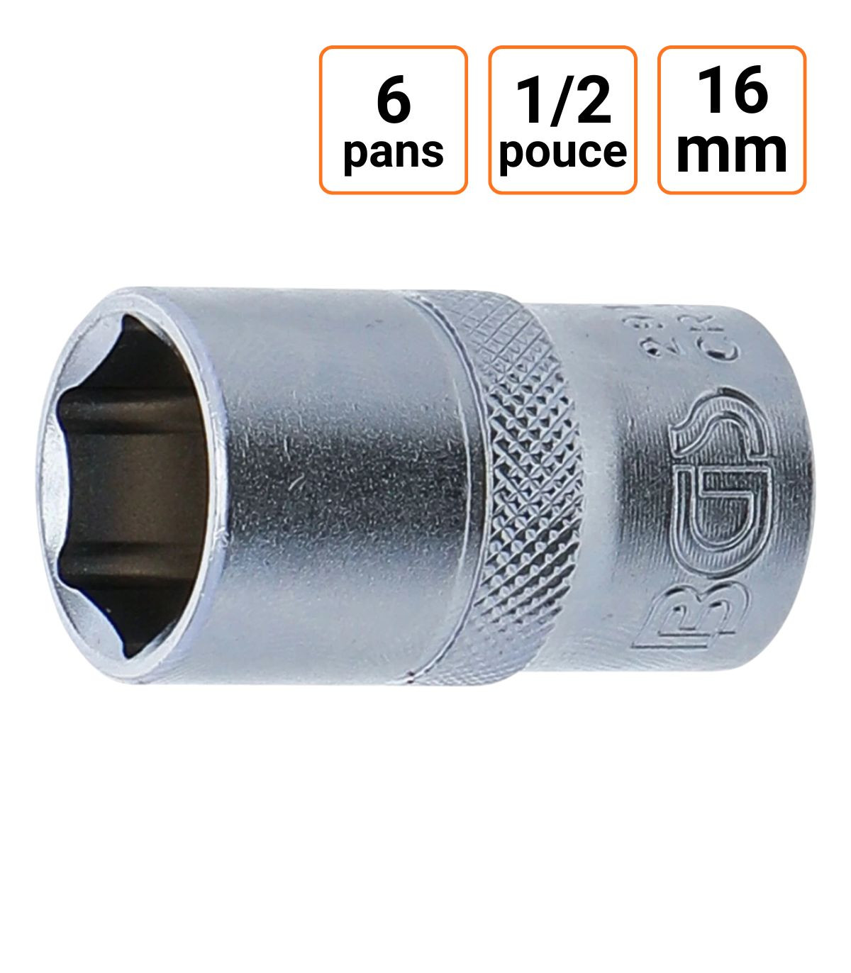 Douille CRV six pans 1/2 pouce en 16mm