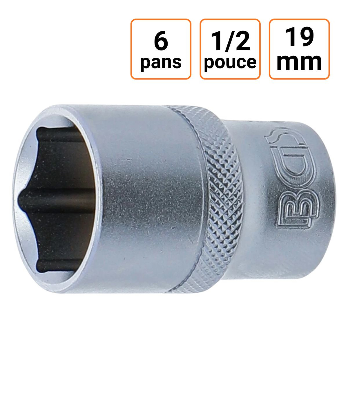 Douille CRV six pans 1/2 pouce en 19mm