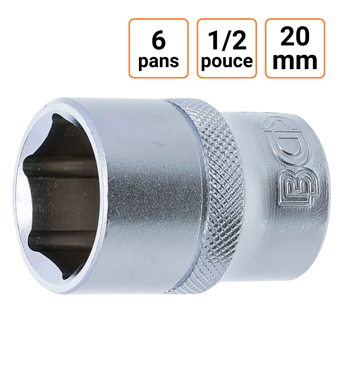 Douille CRV six pans 1/2 pouce en 20mm