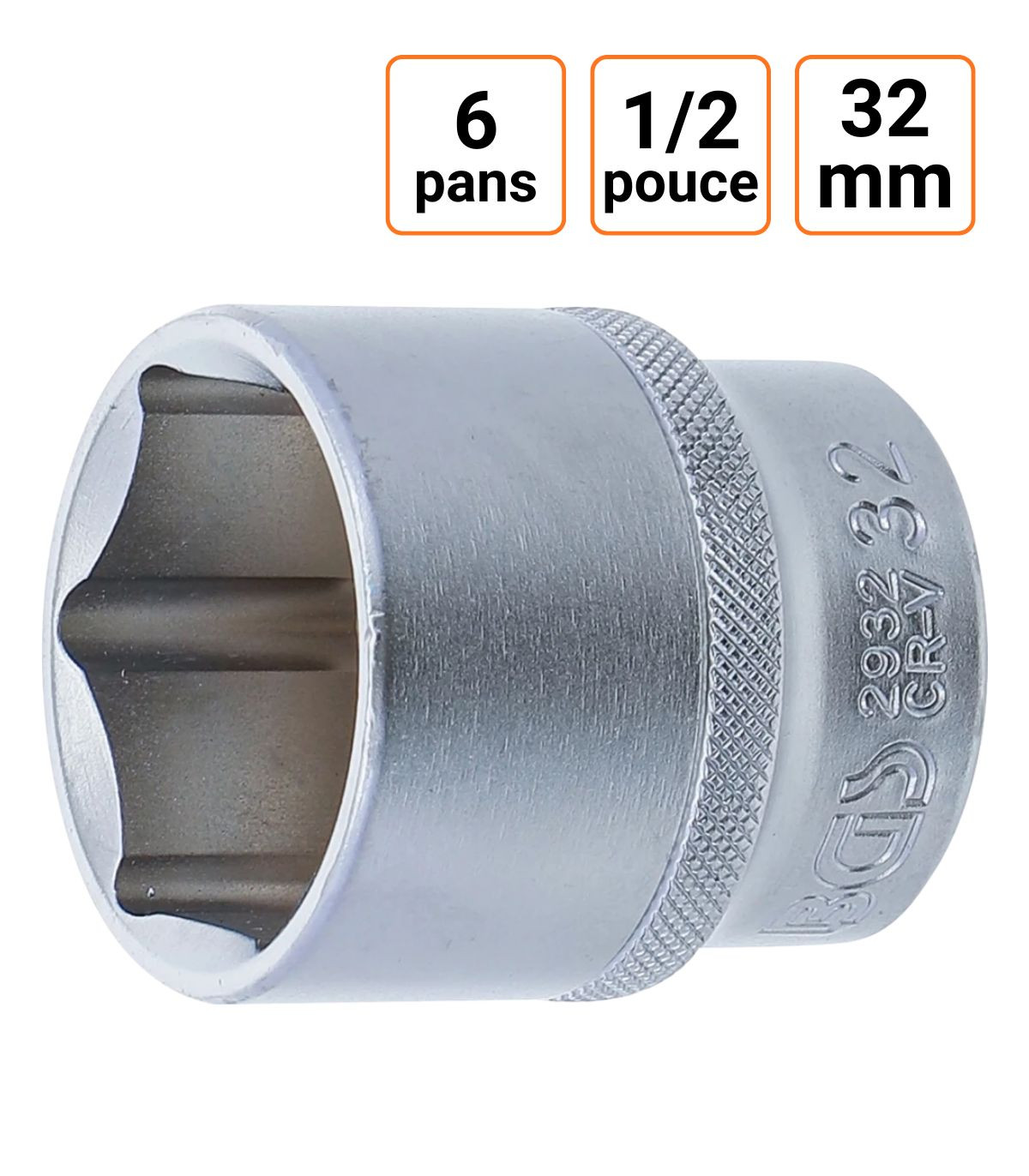 Douille CRV six pans 1/2 pouce en 32mm