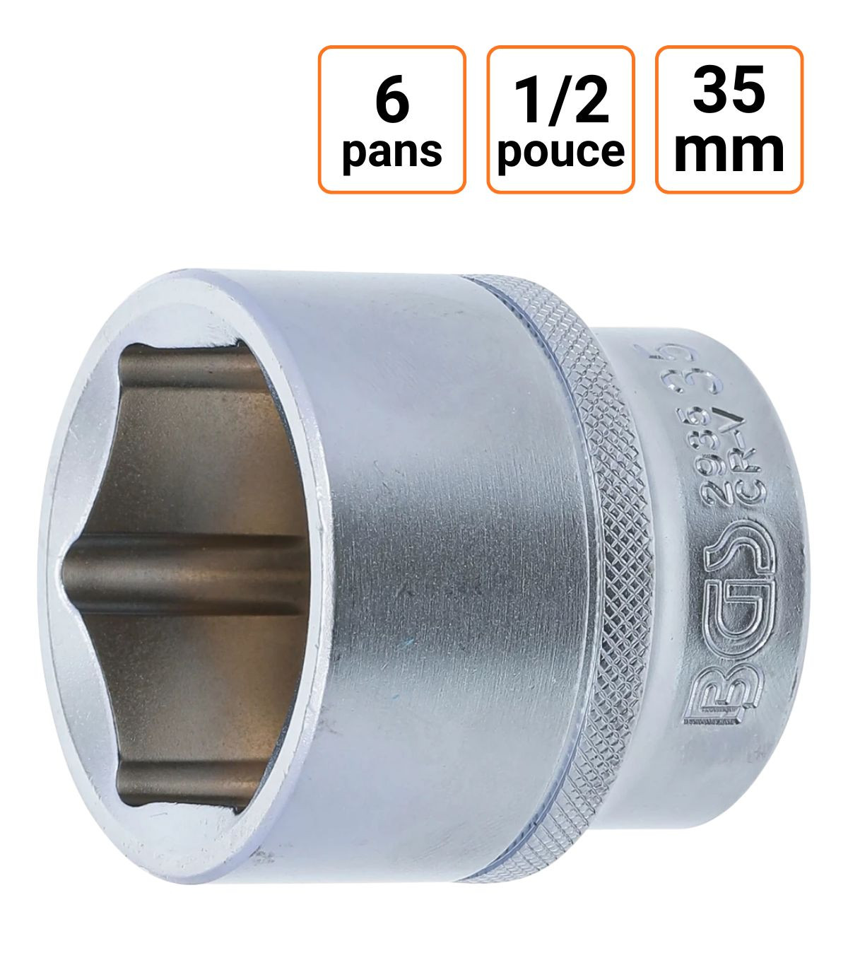 Douille CRV six pans 1/2 pouce en 35mm