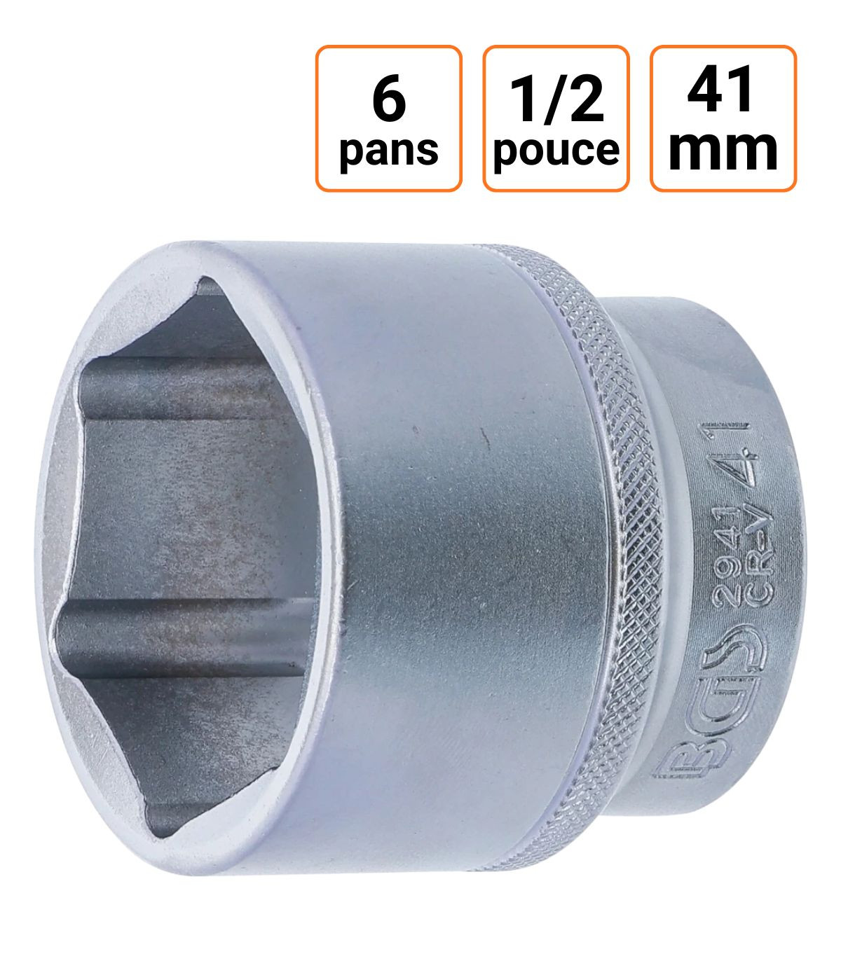 Douille CRV six pans 1/2 pouce en 41mm