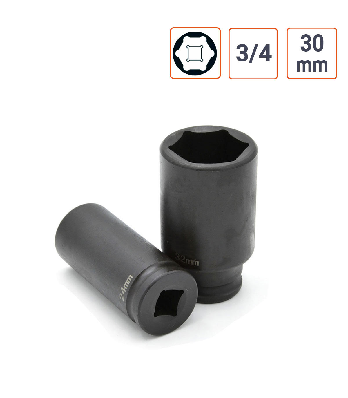 Douille à chocs 3/4 Longues de 30 mm