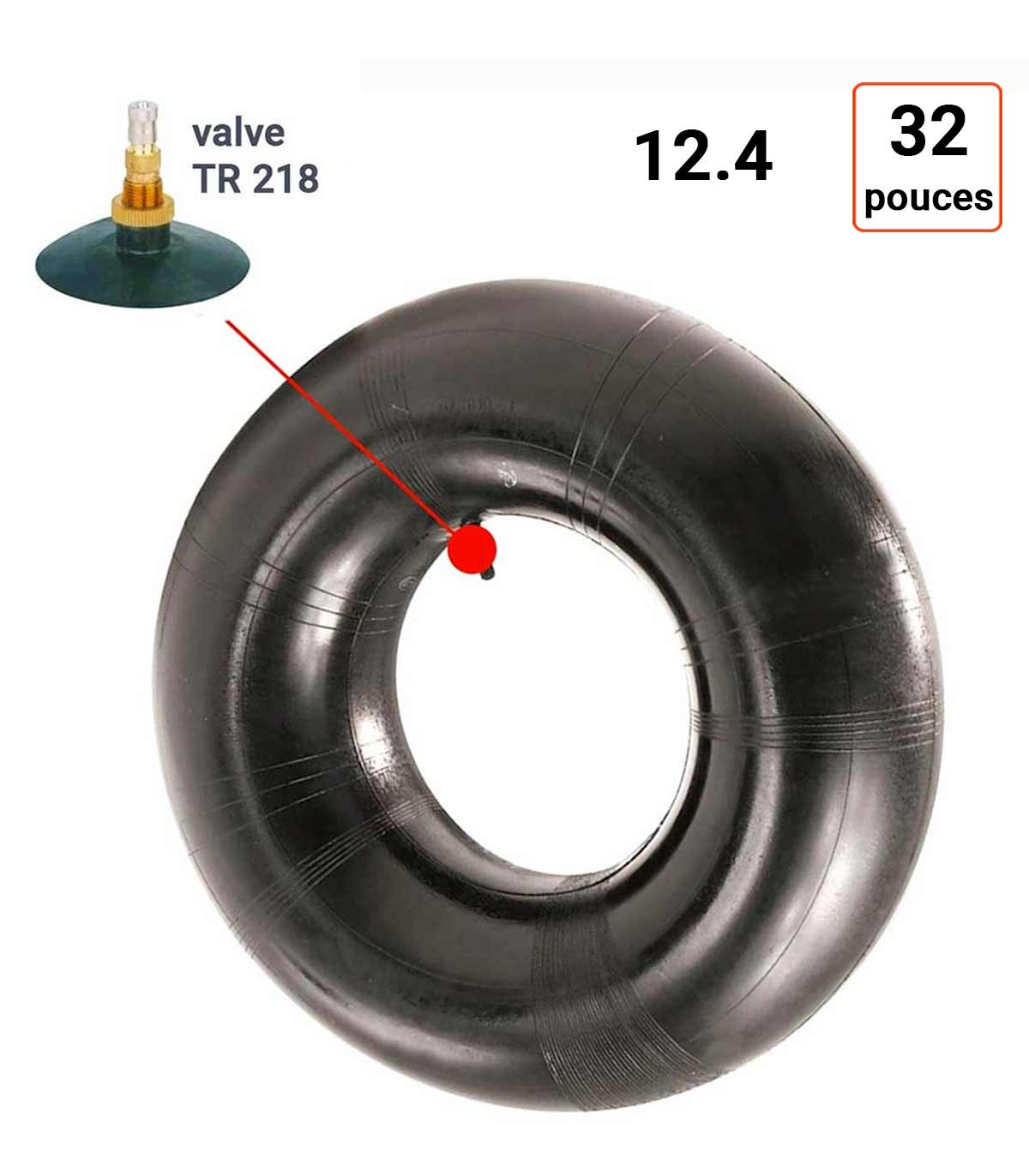 Chambre à Air 12.4 - 32 ou 320/85 valve TR218