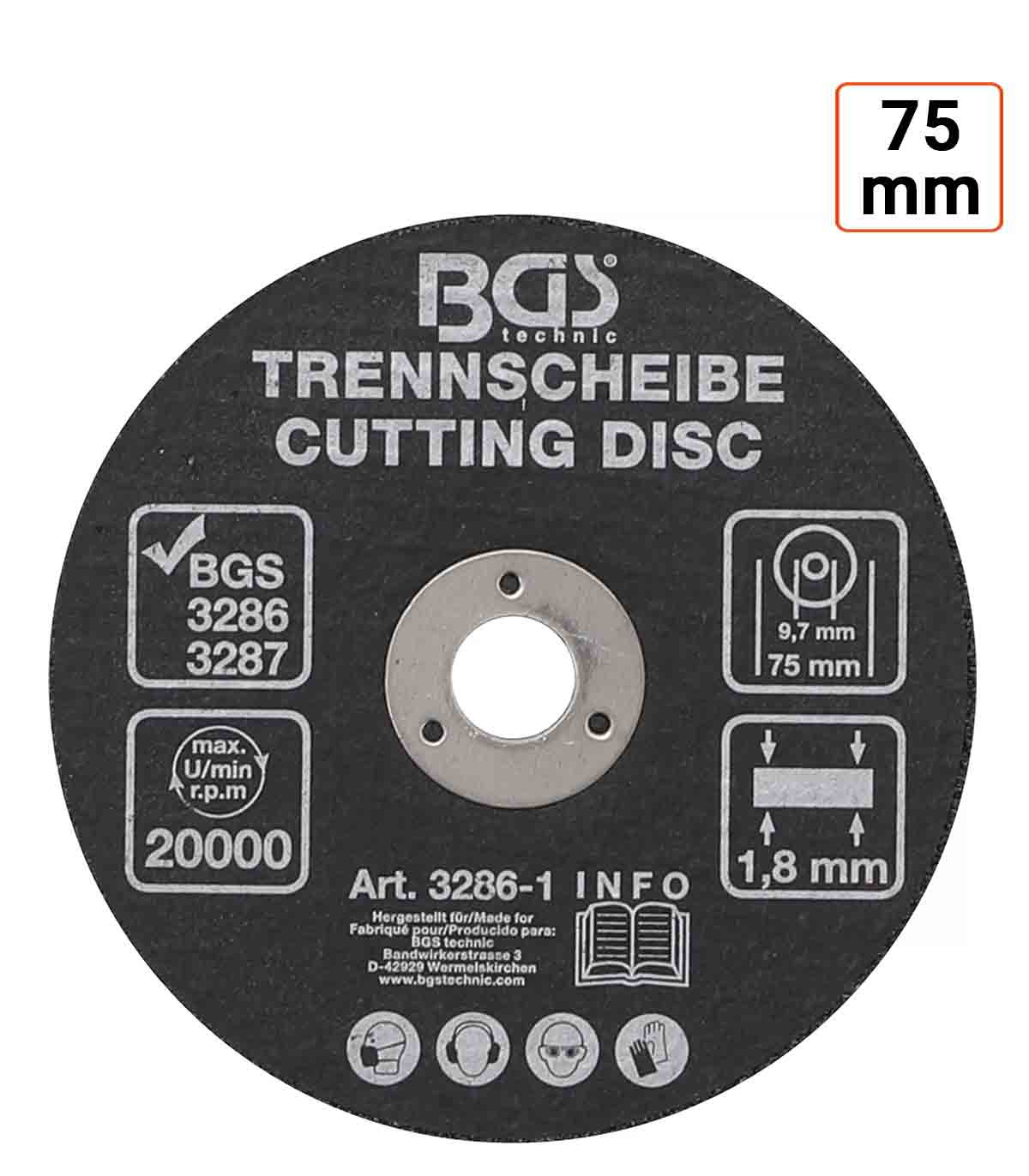 Disque à tronçonner 75 mm - vendu par 10 ex.