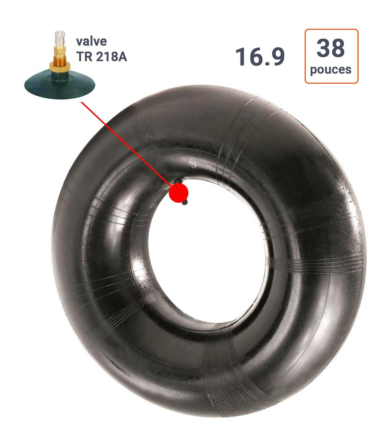 Chambre à Air 16.9-38 valve TR218A