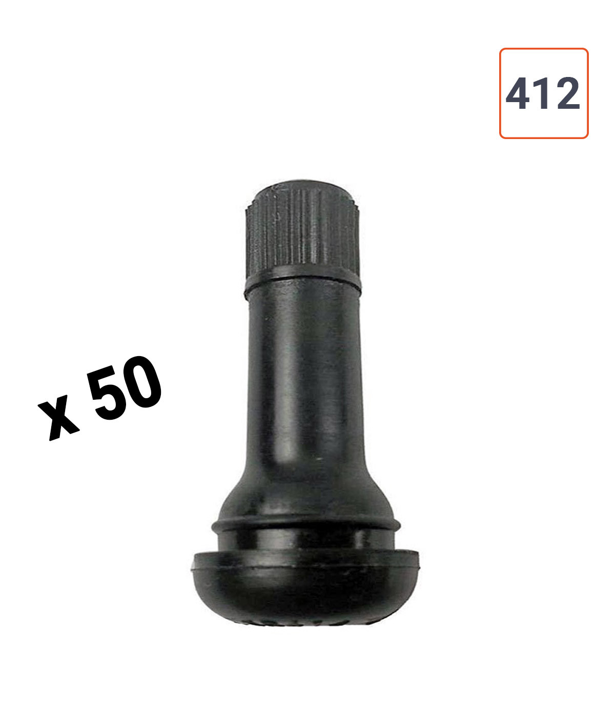 Valves TR412 pneu tubeless par 50ex