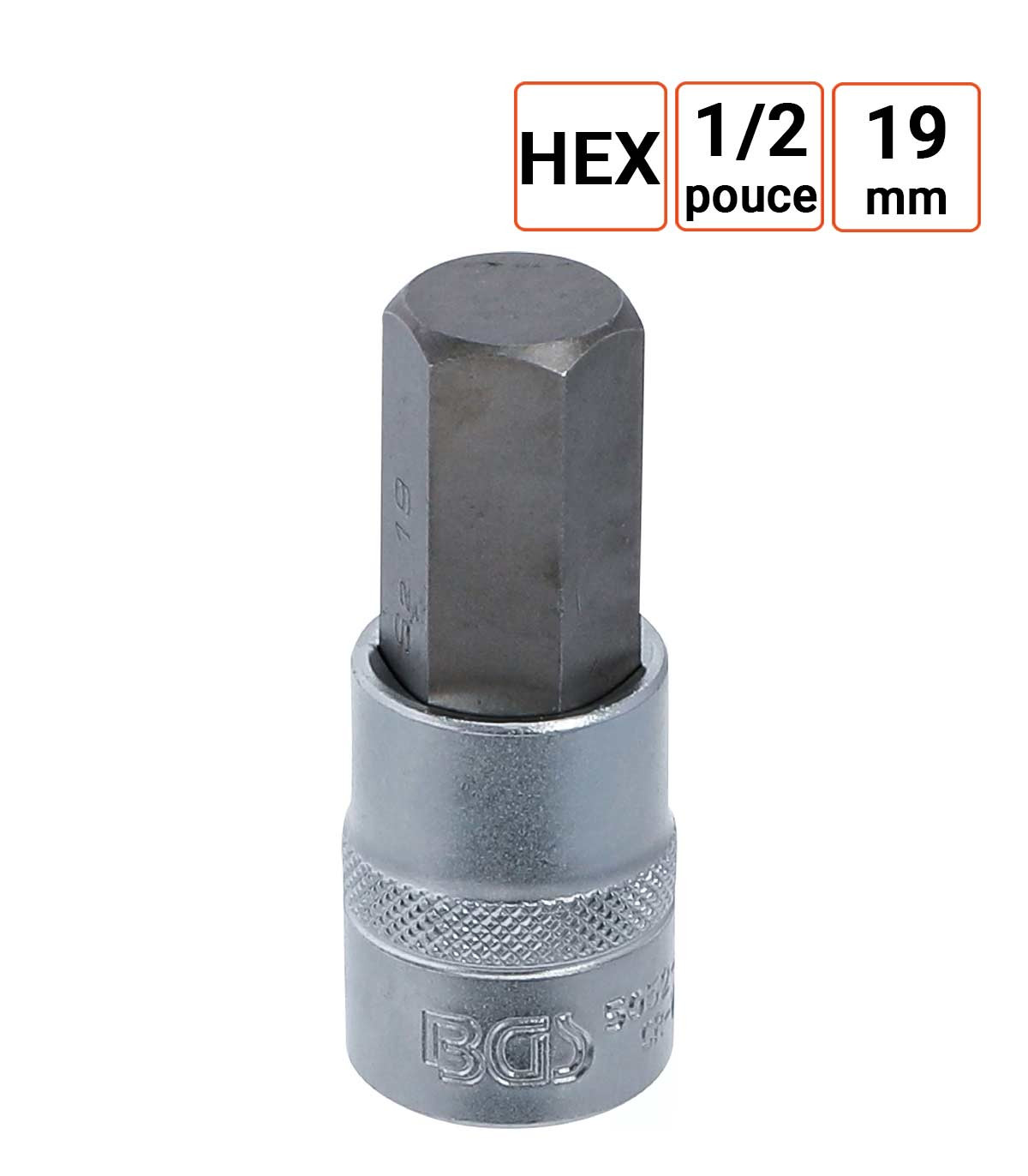 Douille 1/2 pouce six pans intérieurs 19 mm