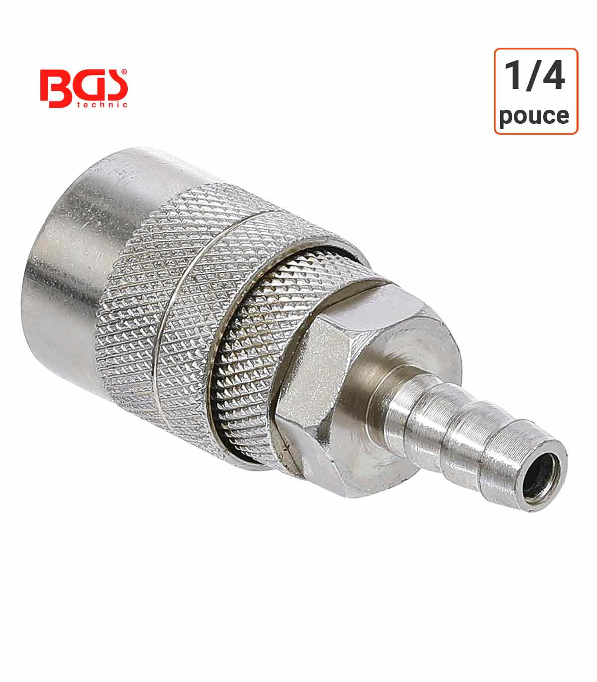 Raccord Rapide métal type  ISO 6mm tuyau de 8 mm intérieur