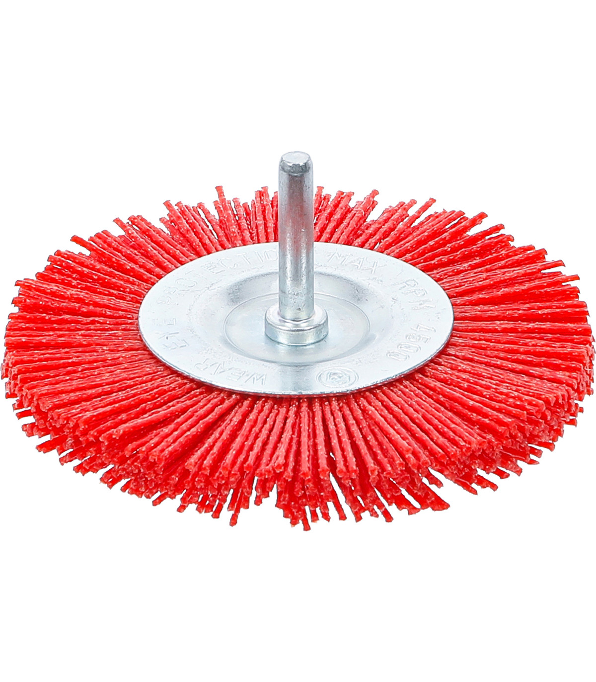 Brosse plate nylon 100 mm tige 6 mm