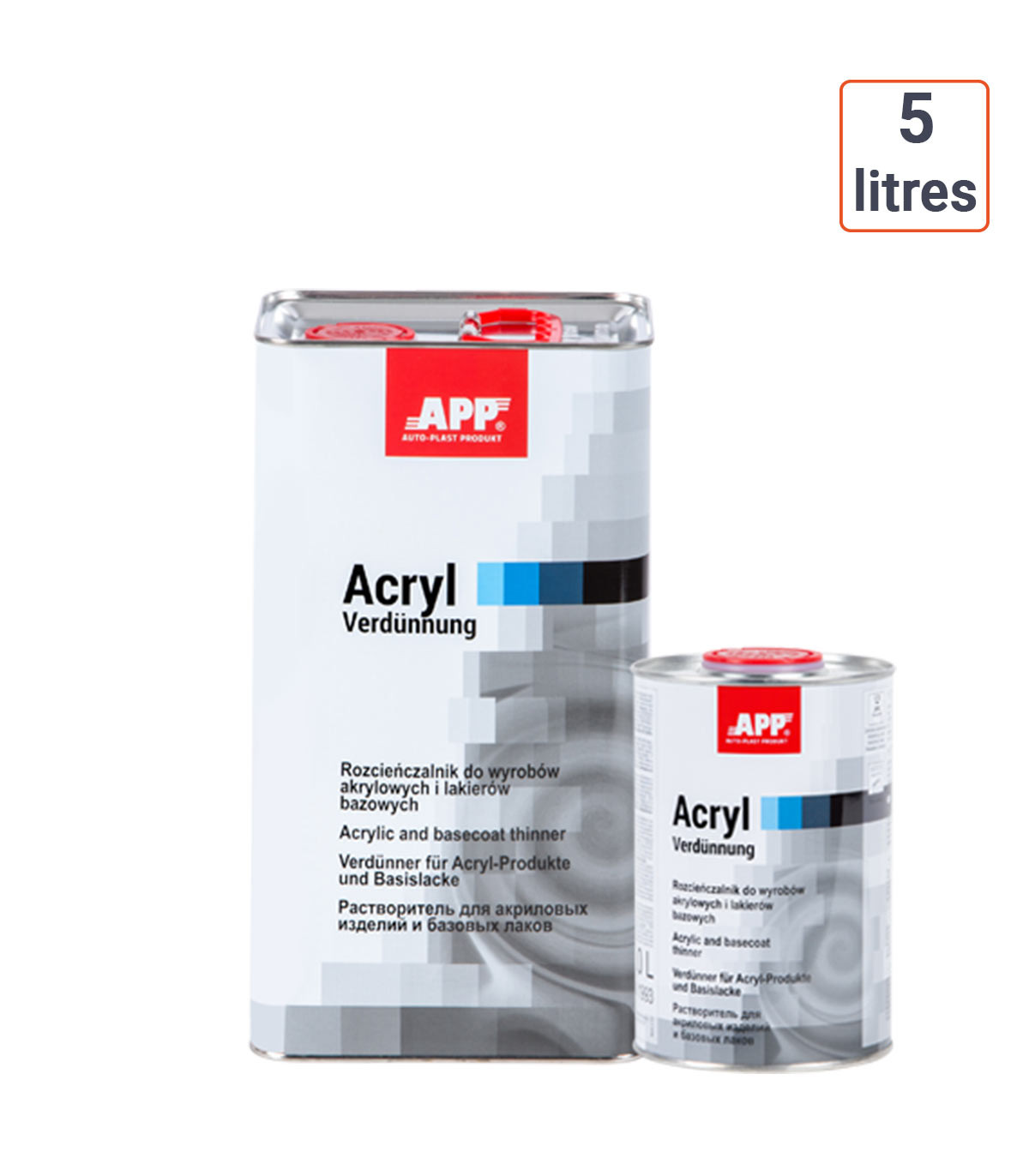Diluant Acrylique  5 Litres - vitesse NORMALE