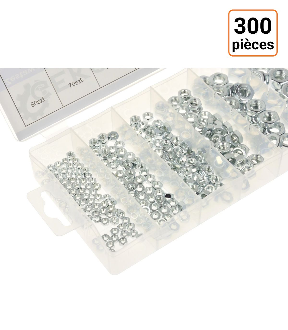 Coffret assortiment de 300 écrous en acier inoxydable