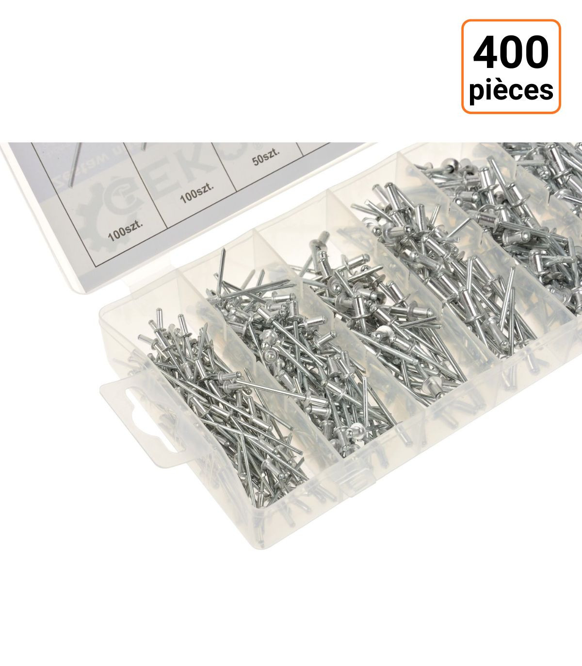 Coffret assortiment de 400 rivets en aluminium