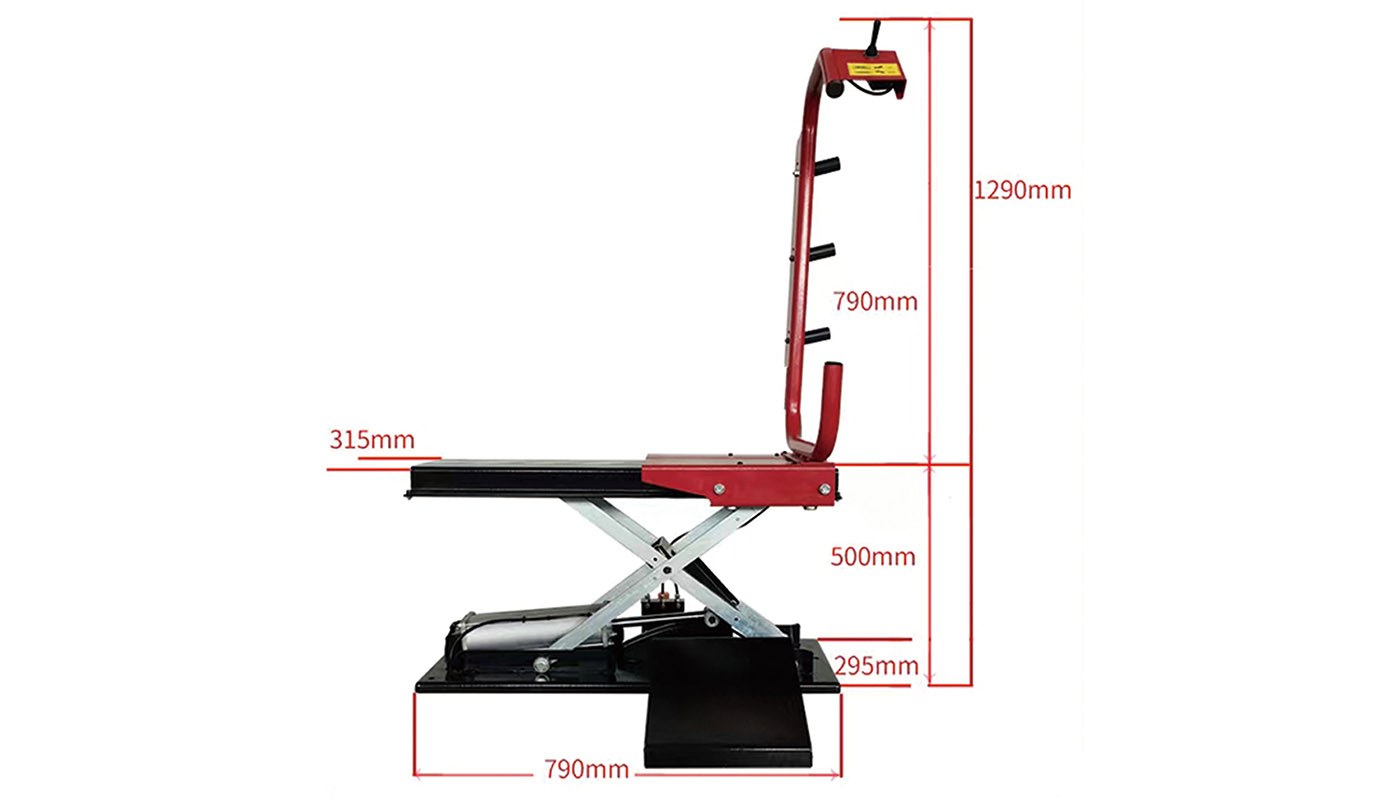 Lève-roue pour équilibreuse HG-140 — Dimensions (plan coté)