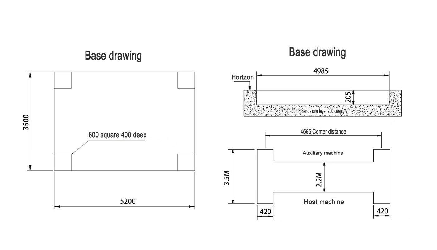 Pont élévateur 4 colonnes HG-4Z-40A — Plan d'implantation