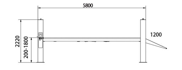 Pont élévateur 4 colonnes HG-4Z-55A — Dimensions (plan coté)