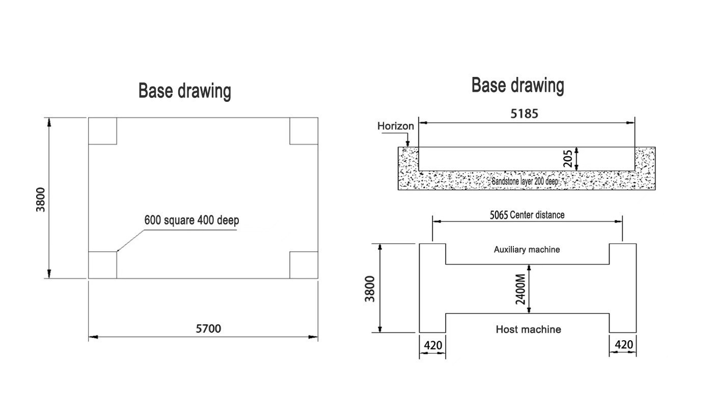 Pont élévateur 4 colonnes HG-4Z-60A — Plan d'implantation