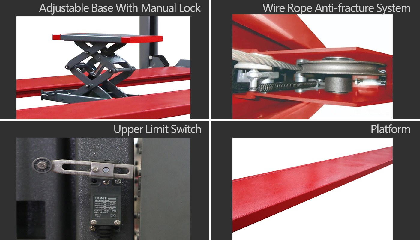 Pont 4 colonnes à plateaux plats HG-4Z-80B — Détails du produit