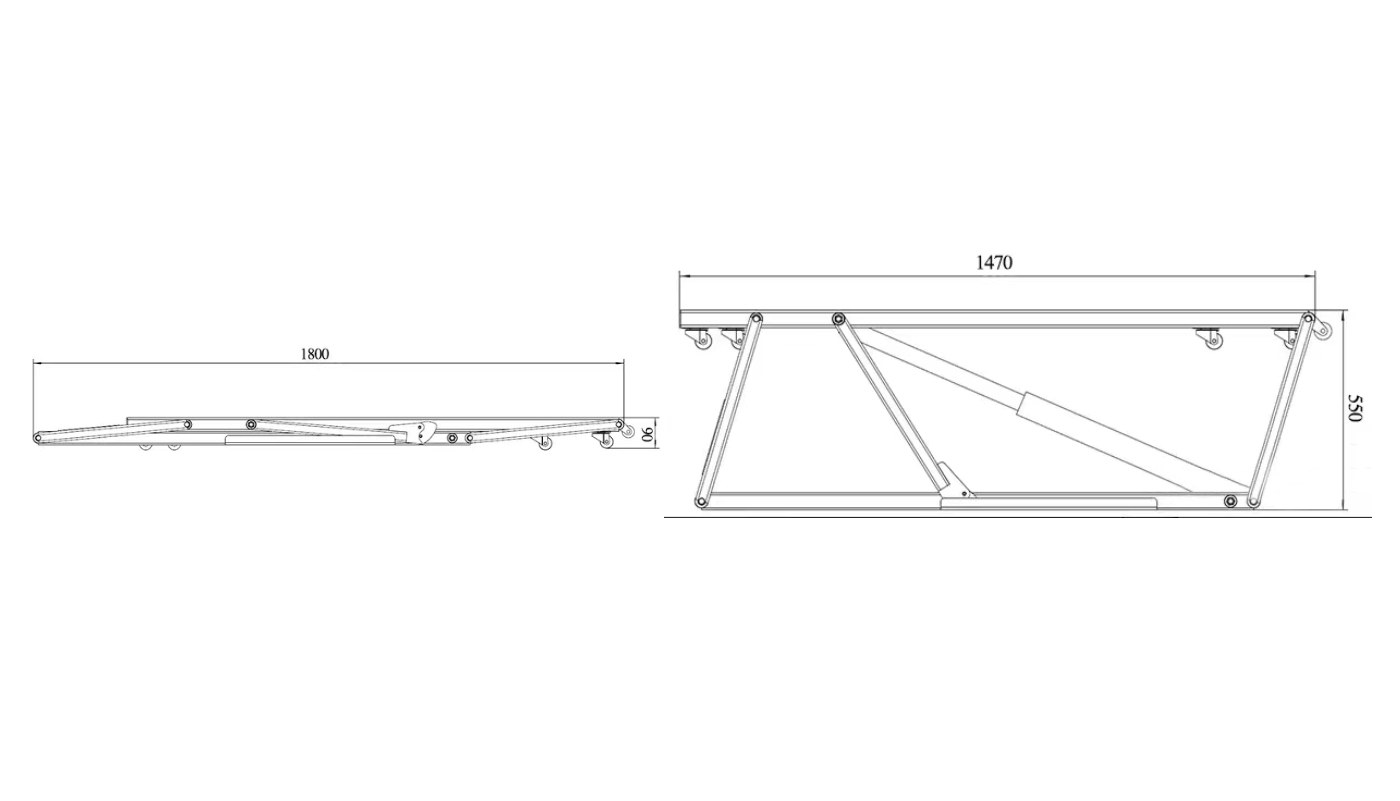 Pont mobile HG-BXXJ-3225 — Dimensions (plan coté)