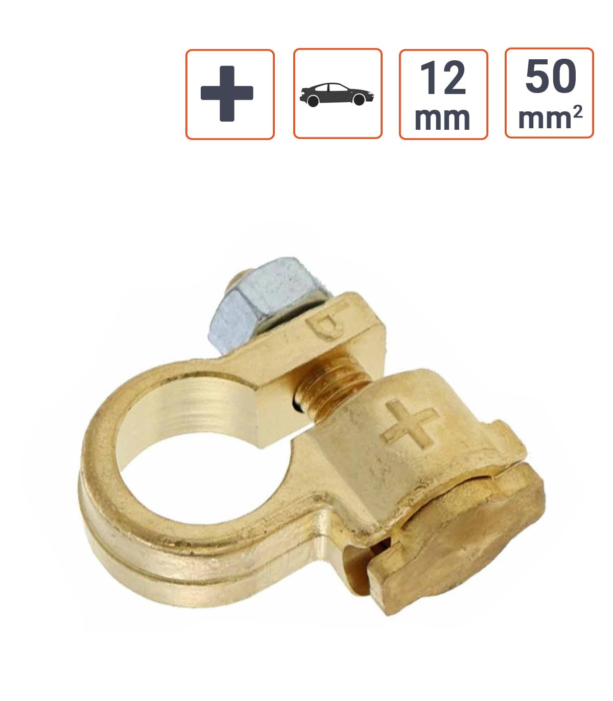 Cosse collier de batterie PL Positif 12mm 50mm²
