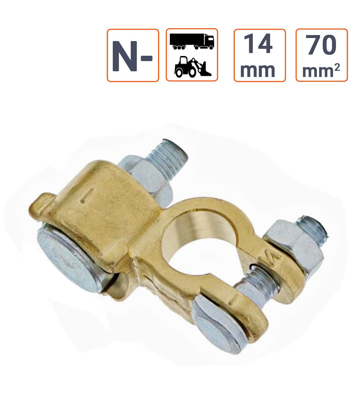 Cosse collier de batterie PL Travaux Publics Masse 14mm 70mm²