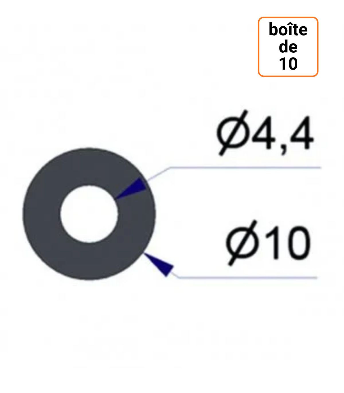 Joint pour raccord embout de gonflage côté valve par 10ex.