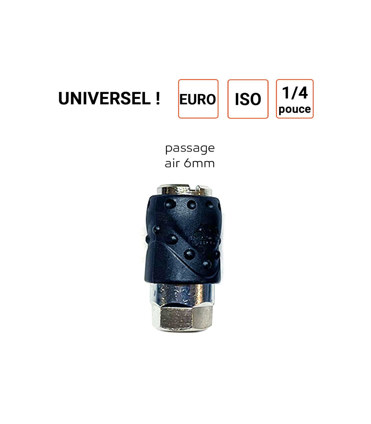 Raccord rapide coupleur 1/4 pouce UNIVERSEL