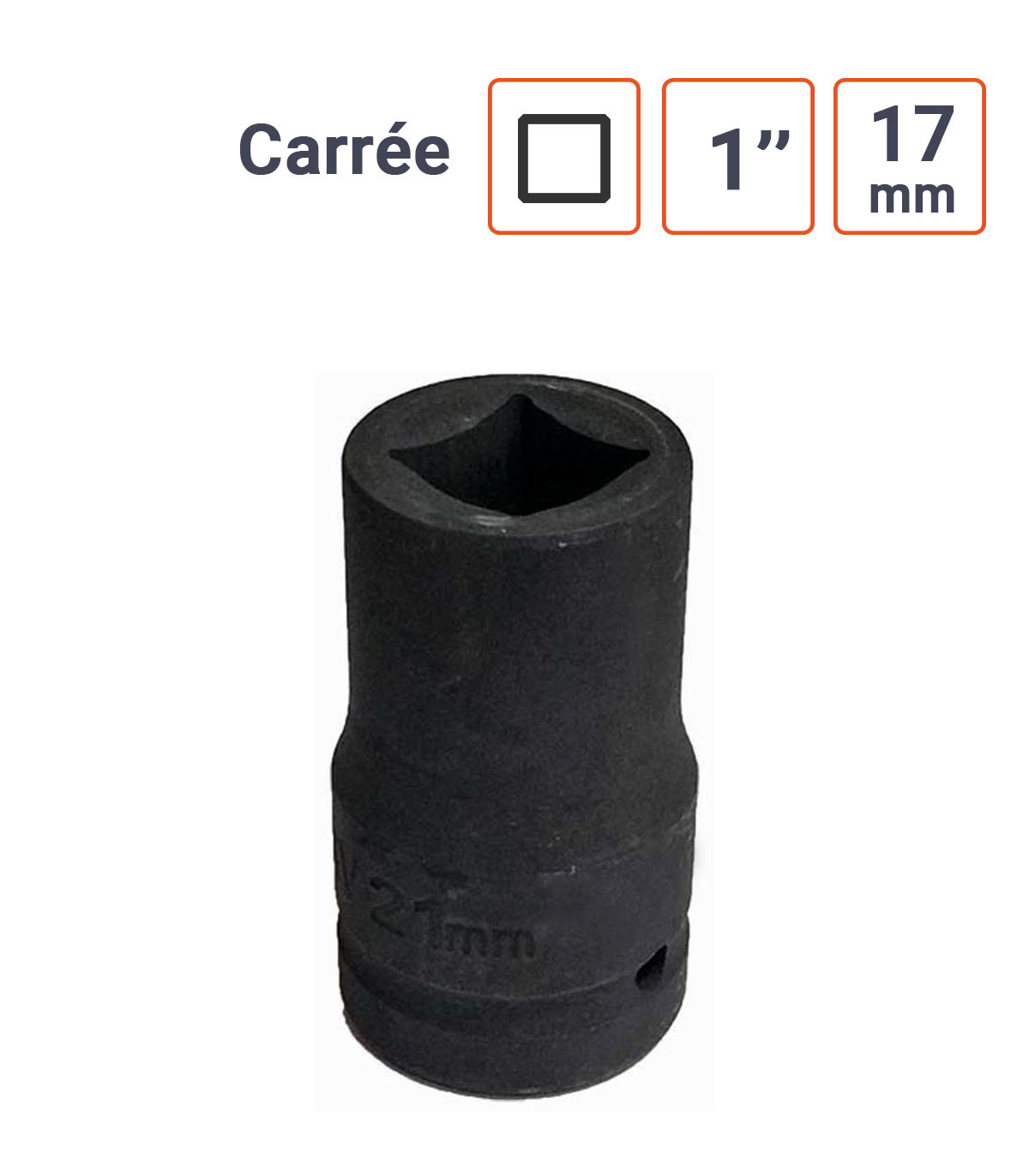 Douille à Chocs 1 Pouce Spéciale profil Carré 17 mm