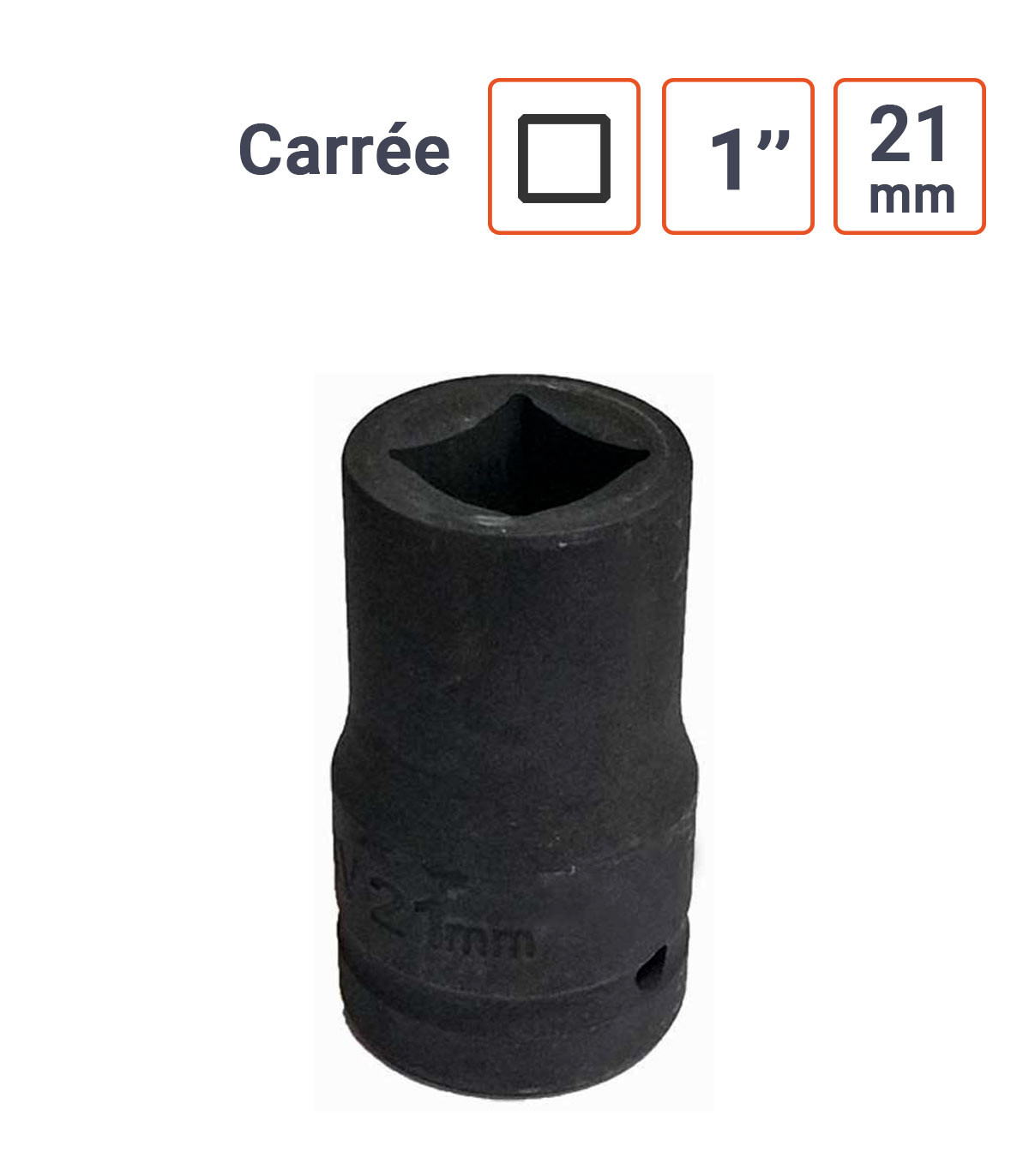 Douille à Chocs 1 Pouce Spéciale profil Carré 21 mm