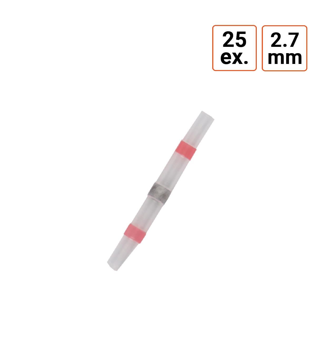 Cosse bout à bout thermorétractables diamètre 2,7 mm par 25 ex.