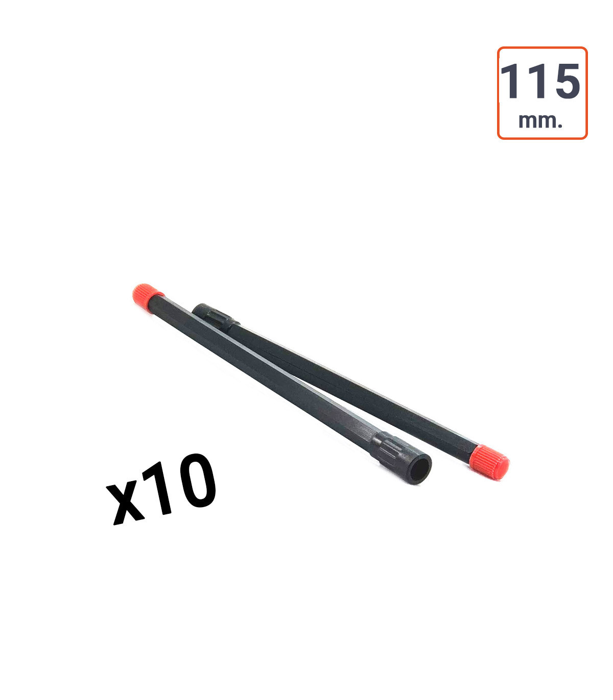 Rallonge de valve plastique rigide NOIR 115 mm par 10 ex.