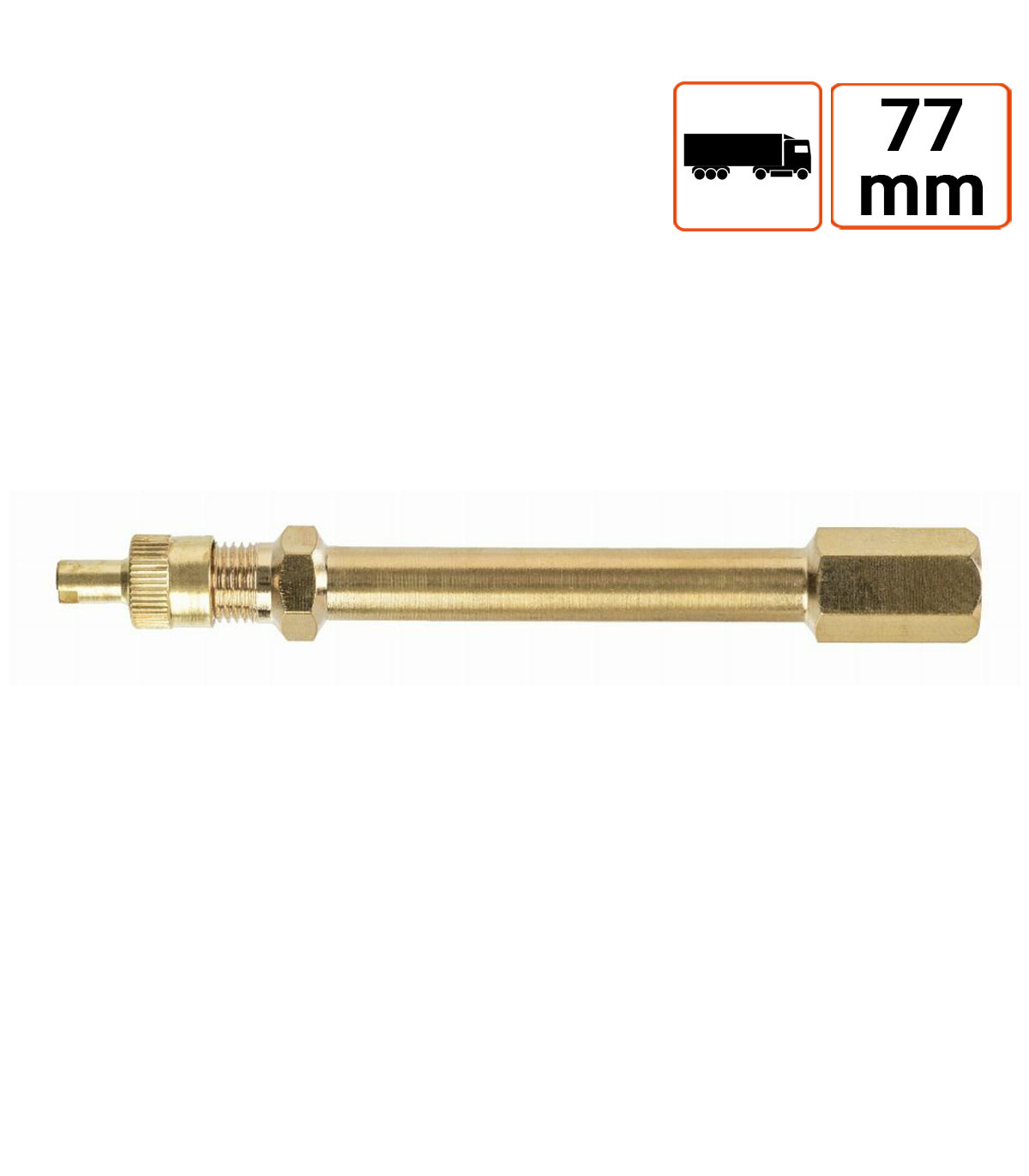 Rallonge de valve en laiton 77mm par 10 ex.