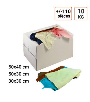 Carton de 10KG de chiffons mixtes recyclés très absorbants