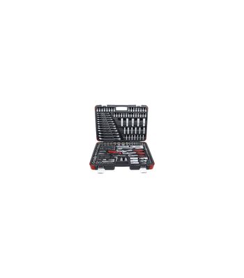 Coffret 216 pièces douilles 6 pans et 3 cliquets et clé mixtes