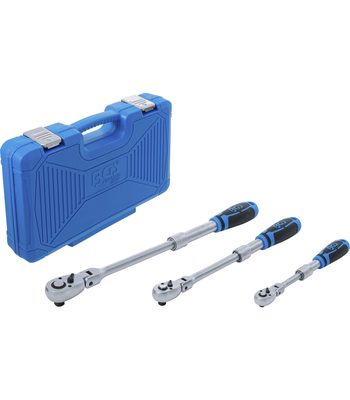 Lot de 3 cliquets réversible extensible, inclinable 1/4, 3/8 et 1/2 pouce