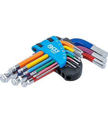 9 clés allen multicolore courtes 1,5 à 10 mm