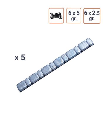 Masses autocollantes MOTO 6x5 + 6x2.5 GR brillantes