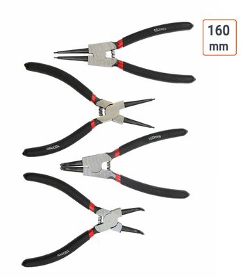 Lot de 4 pinces à circlips 160 mm
