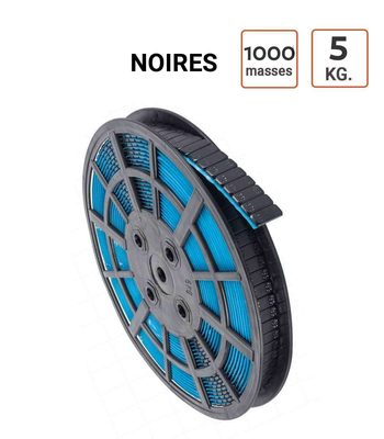 Rouleau masses autocollantes NOIRES en 5KG (5G. X 1000)