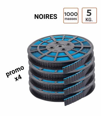 Pack de 4 Rouleaux masses autocollantes NOIRES en 5KG
