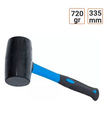 Maillet caoutchouc 720 Gr manche en fibres de verre