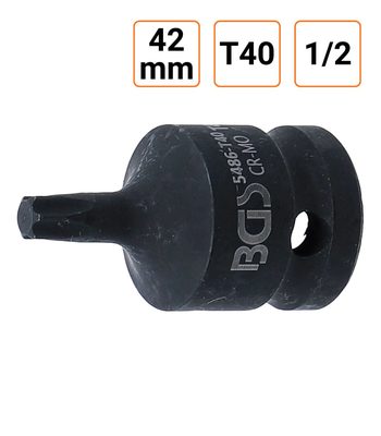 Douille à choc Torx T40 1/2" pouce longueur 42 mm