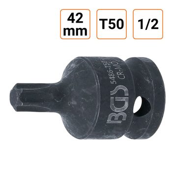 Douille à choc Torx T50 1/2" pouce longueur 42 mm